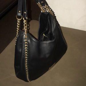 Black and Gold Bebe Collete Triple Entry Purse